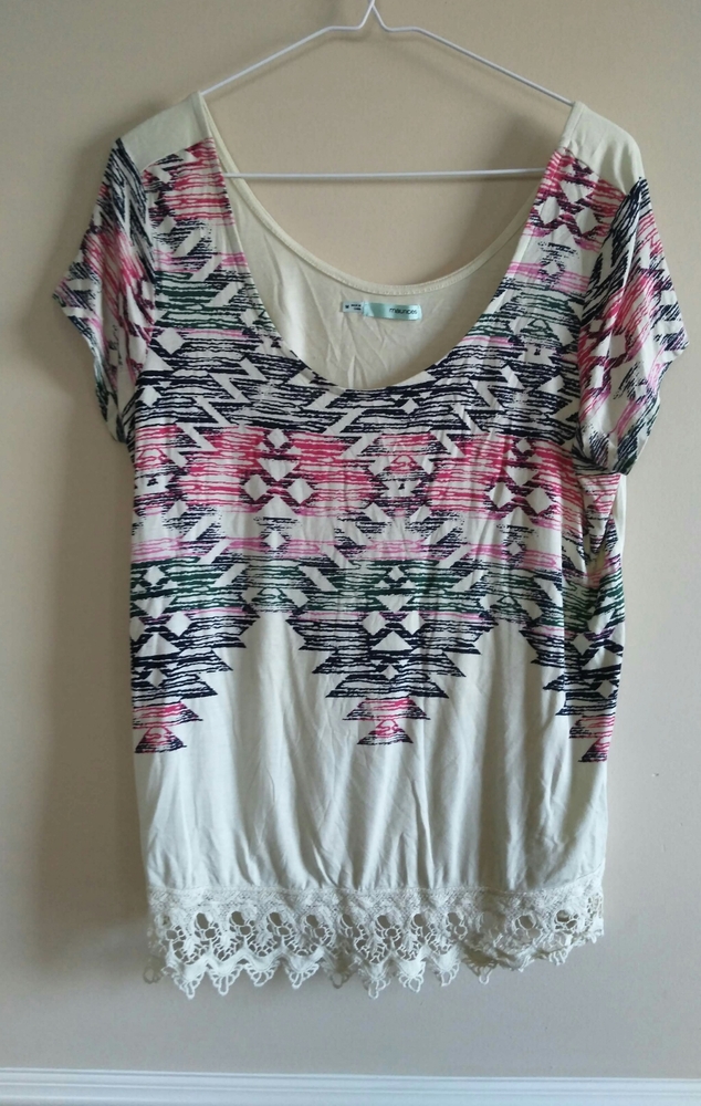 BOGO Maurice's Tribal Print Short Sleeve Blouse